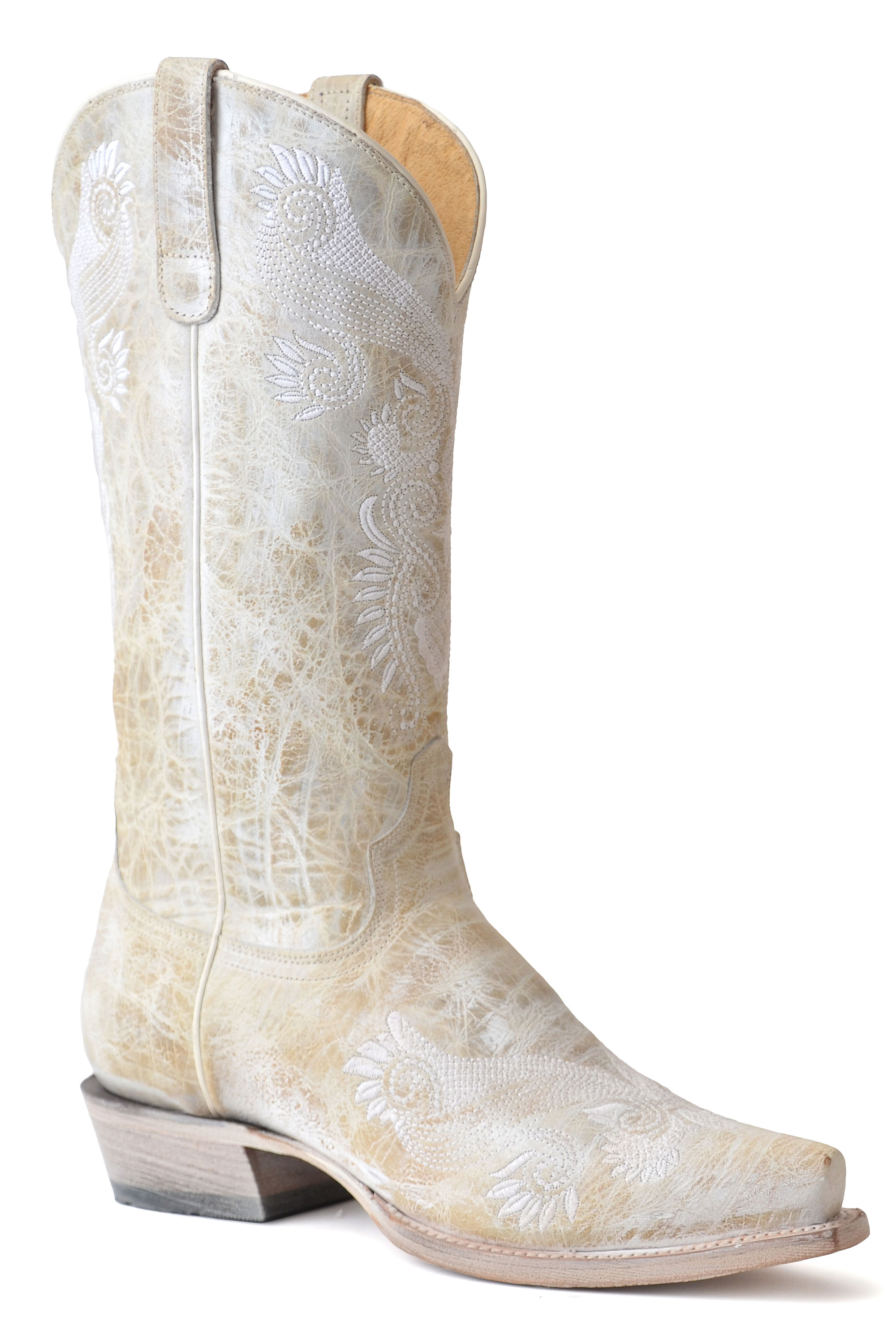 ROPER LADIES S WHITE Fashion Snip Toe WHITE WEDDING BOOTS